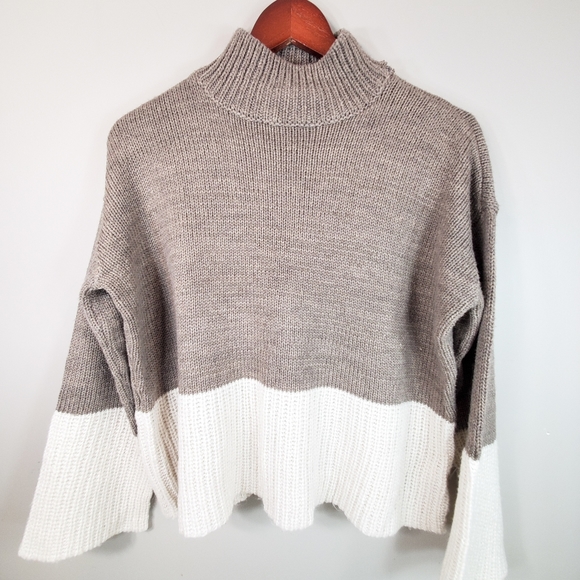 RD Style Sweaters - RD Style Mock Turtleneck Loose Sleeve Sweater